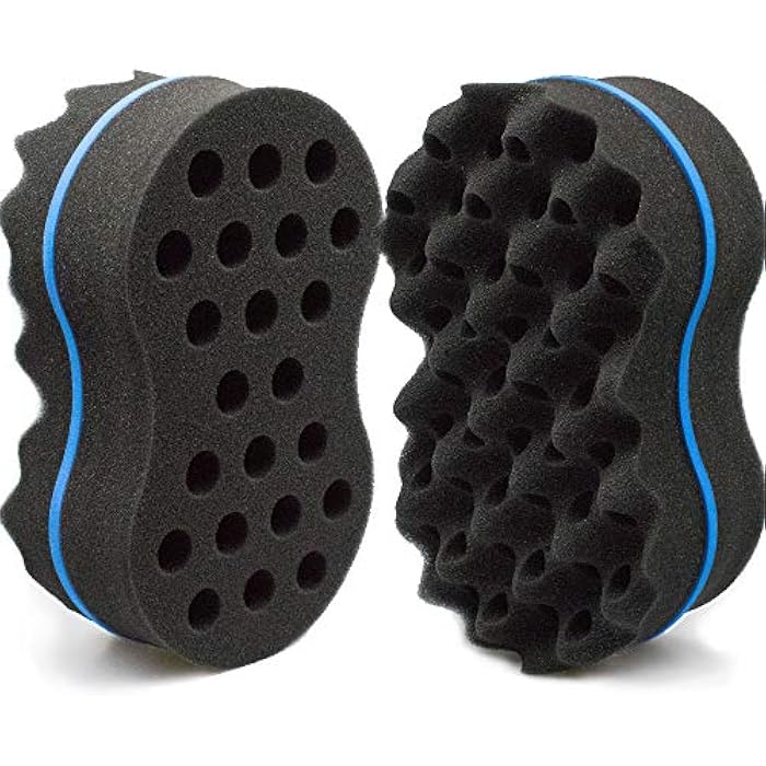 MTWIST Hair Sponge Brush Two Sides Dread Dreading Wave ing Foam Afro Barber Curl Sponge for Women and Men Boy Girl Small and Big Holes 1 Pcs - Image 1